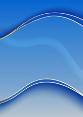 Blue and Navy Blue Abstract Background with Gold Lines