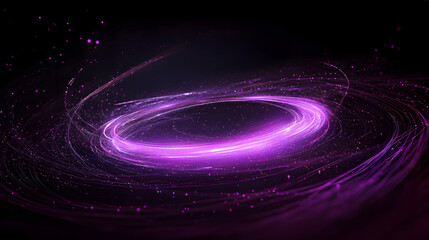 Mesmerizing purple neon wireframe cosmic galaxy isotated on black background. Created with generative AI.