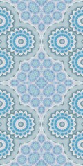 Abstract Kaleidoscope Geometry Psychedelic Art Pastel Pink Blue White Pattern Background