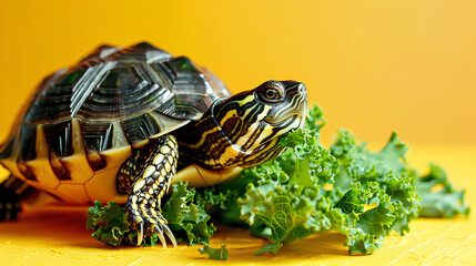 Obraz premium animals eat healthy vegetables and greens