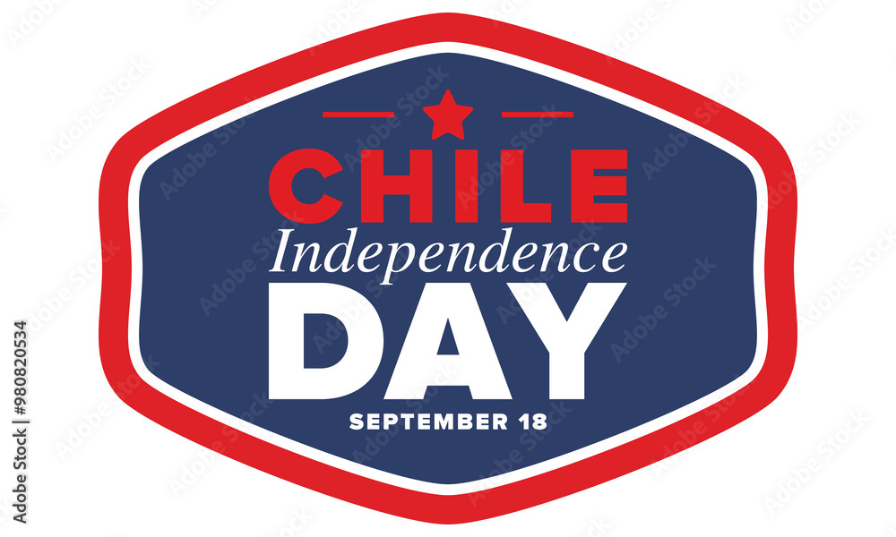 Wall mural chile independence day. happy national holiday fiestas patrias. freedom day. celebrate annual in sep