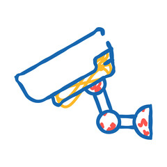 secure video camera doodle icon sketch vector. secure video camera sign. isolated symbol illustration