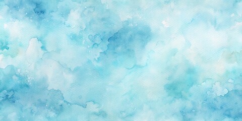 Fototapeta premium Softly blended abstract aquatic hues of pale azure, baby blue, and aqua merge in a mesmerizing watercolor paint flow, creating a calming texture pattern background.