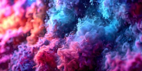 Obraz premium A colorful cloud of smoke with a blue and pink swirl