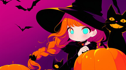 ハロウィーンの仮装をした女の子