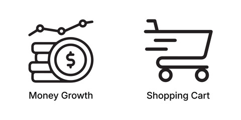 Money Growth Icon, Shopping cart icon vector © GStock