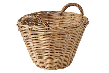 Obraz premium Wicker basket for clothes separate white background