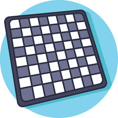 Chess Board Cartoon Vector Icon Illustration. Sport Object Icon Concept Isolated Premium Vector. Flat Cartoon Style