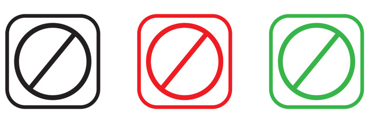 Ban isolated icon, blocked linear icon, block outline vector icon with editable stroke