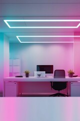 Abstract blurred office interior room. blurry working space with defocused effect