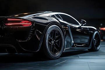 an image of a black sports car in a black background