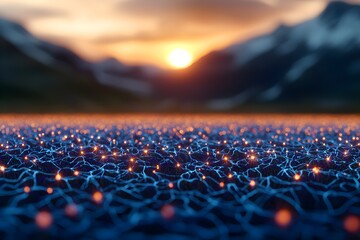 Obraz premium Blooming Neurons: Nature's Creative Spark Illuminated by Sunrise