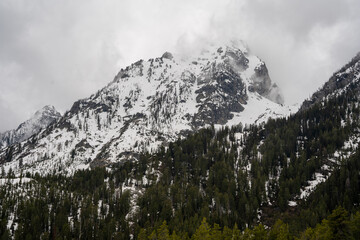 A stunning view of the Teton mountain range in Grand Teton National Park, WY.