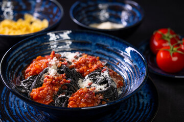 Italian still life with pasta and tomatoes