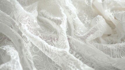 Obraz premium A close up of white lace fabric.