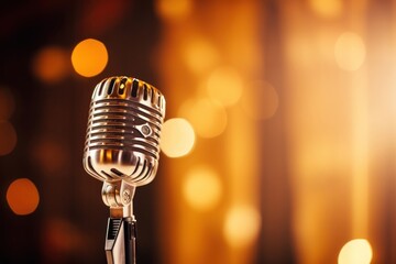 Condenser microphone light illuminated performance.