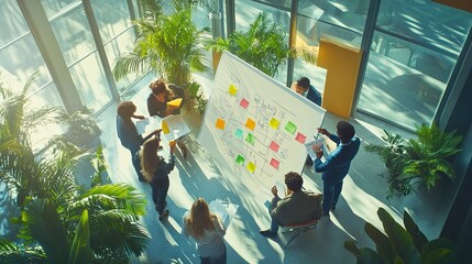 Collaborative Team Meeting in Modern Office Space