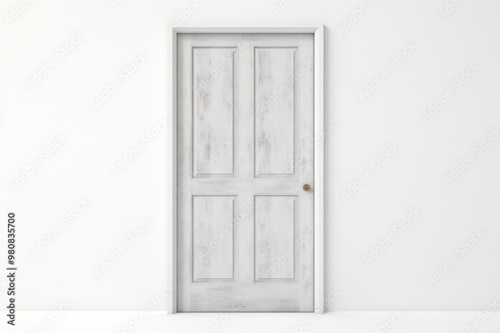 Canvas Prints White wooden door white background architecture protection.