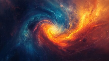 Vibrant Swirling Galaxy in Cosmic Color Palette