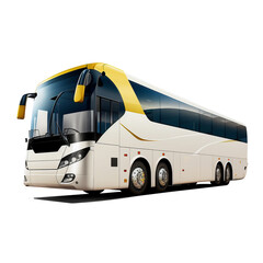 Naklejka premium White passenger bus isolated on white background