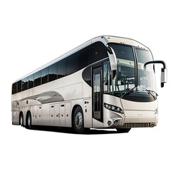 White passenger bus isolated on white background