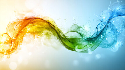 Obraz premium Colorful abstract waves of smoke blend seamlessly, creating a vibrant and dynamic visual for modern designs and creative projects.