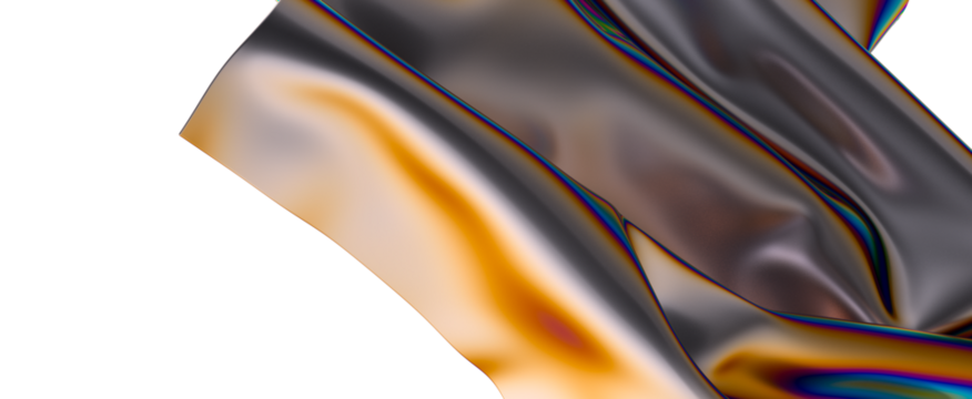 Shimmering metallic fabric catching the light with a rainbow of colors