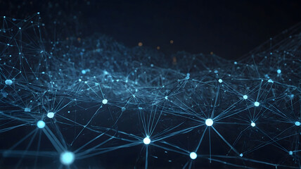 Fototapeta premium abstract background close-up neural network connected lines glowing dots technology design