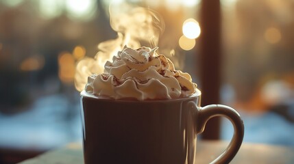 Steaming Hot Chocolate with Whipped Cream