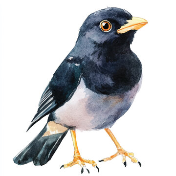 recommend clip art: Myna watercolor clipart illustration isolated