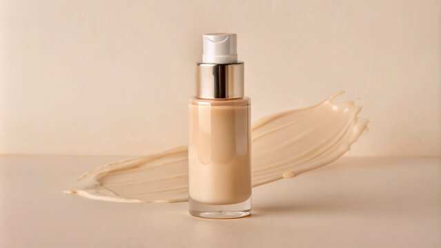 bottle of foundation - concealer ,make up on white background