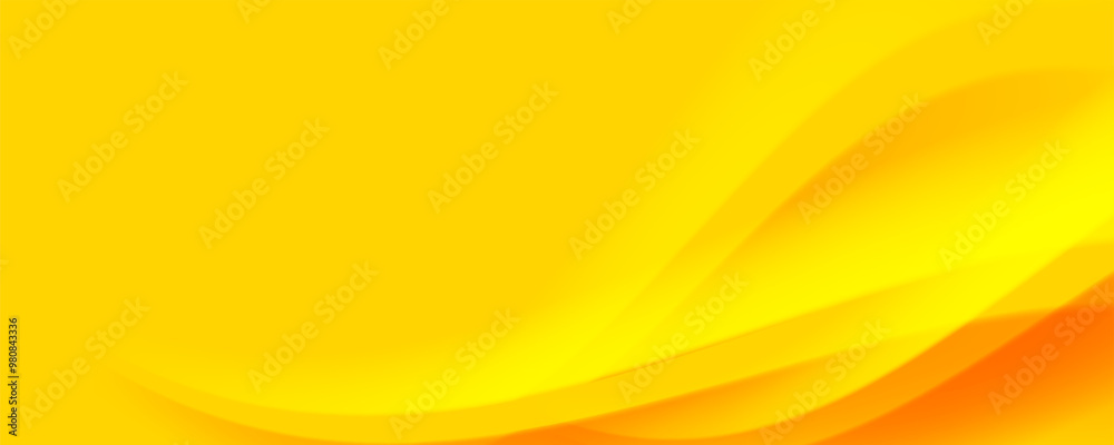 Wall mural yellow abstract background with overlapping wavy line shapes