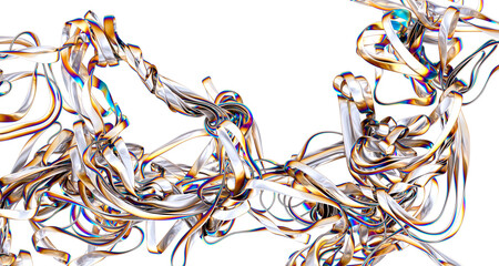 Shimmering metallic fabric catching the light with a rainbow of colors