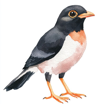 recommend clip art: Myna watercolor clipart illustration isolated