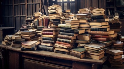 Fototapeta premium A Pile of Old Books