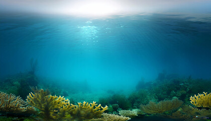 Fototapeta premium Sea or ocean underwater deep nature background
