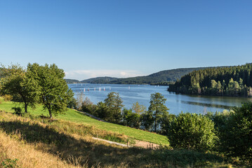 Sailboats on Schluchsee lake, Black Forest, Baden-Wuerttemberg, Germany