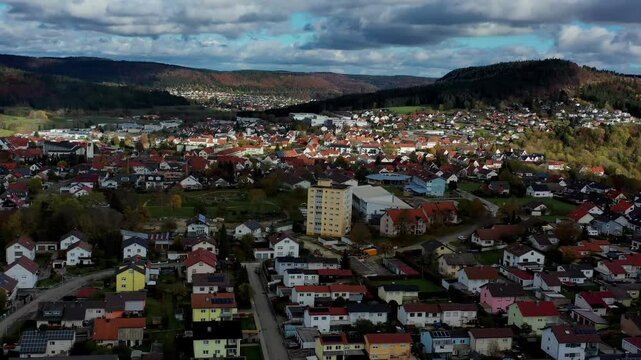 Aerial view of the town centre of Tuttlingen, Black Forest, Baar, Heuberg, Baden-W&uuml;rttemberg, Germany