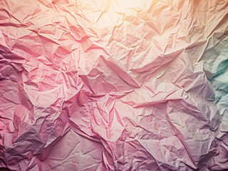 Fototapeta premium Soft pastel hues of crumpled paper delicate texture contrast with rich luxurious pink abstract background featuring subtle gradient and elegant subtle pattern.
