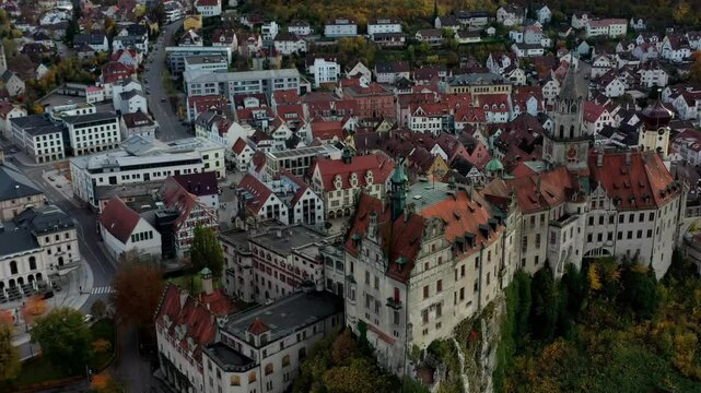 Aerial view of the town centre of Tuttlingen, Black Forest, Baar, Heuberg, Baden-W&uuml;rttemberg, Germany