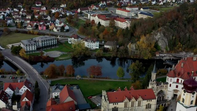 Aerial view of the town centre of Tuttlingen, Black Forest, Baar, Heuberg, Baden-W&uuml;rttemberg, Germany