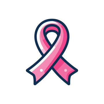 recommend clip art: Pink ribbon icon for breast cancer awareness and support