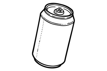 Drink can line art mockup. Hand-drawn Aluminum can. Vector illustration