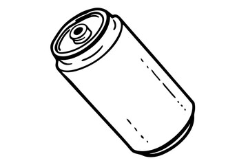 Drink can line art mockup. Hand-drawn Aluminum can. Vector illustration