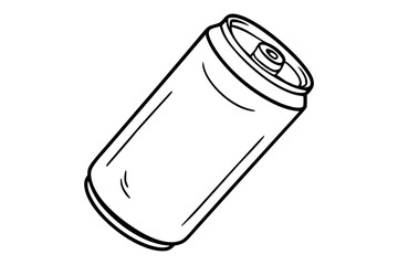Drink can line art mockup. Hand-drawn Aluminum can. Vector illustration