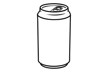 Drink can line art mockup. Hand-drawn Aluminum can. Vector illustration