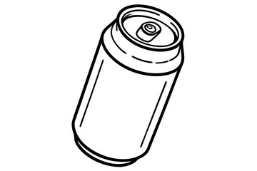 Drink can line art mockup. Hand-drawn Aluminum can. Vector illustration