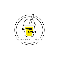 thai tea logo drink spot logo design minimalist vector