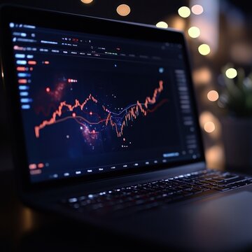 An animated graph on a screen, showing the decreasing loan balance over time