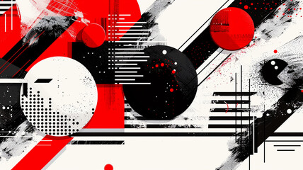 Obraz premium Vibrant shapes and lines blend elegantly, creating an energetic abstract artwork